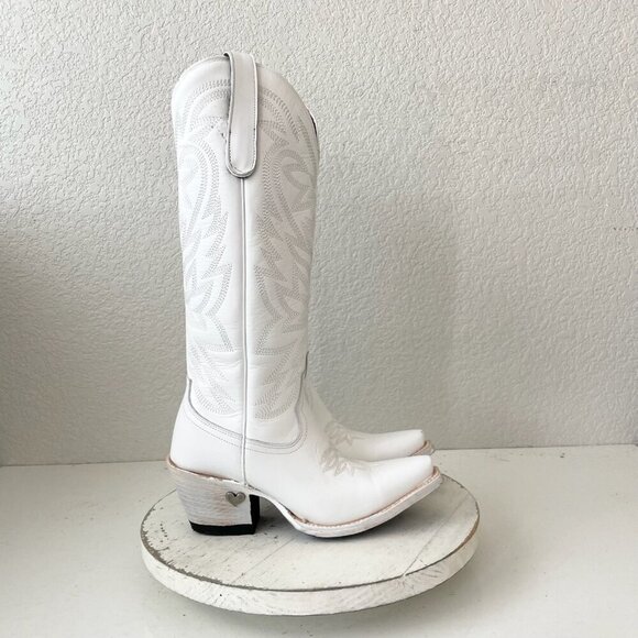 Lane MEGAN MORONEY Smokeshow Womens Cowboy Boots 5 White Western Cowgirl Tall - Picture 2 of 14